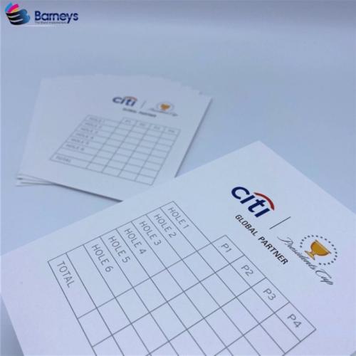 Printed Golf Score Cards